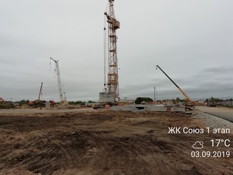 Фотографии хода строительства - ЖК "Союз", позиция 1, этап 1.