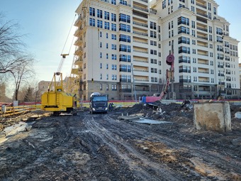 Фотографии хода строительства - Фрунзенская набережная.